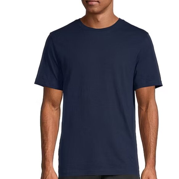 NWT Xersion Xtreme Cotton Mens Crew Neck Short Sleeve T-Shirt, Signature Navy - Picture 1 of 14